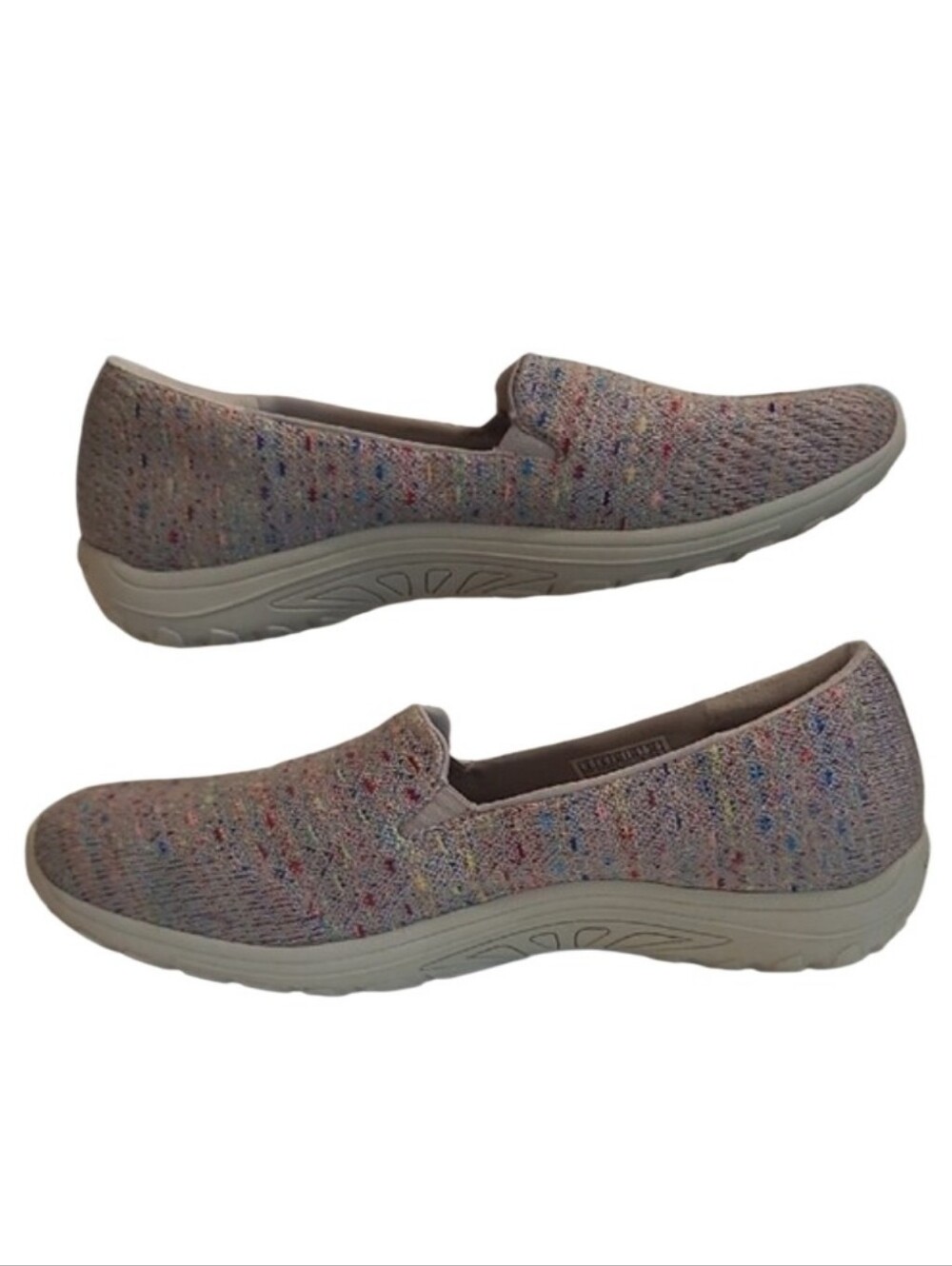 Skechers Relaxed Fit Multicolor Speckled Knit Loafer Memory Foam Slip-On Flats
